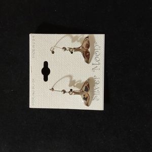 Sterling Silver Whale Tail Earrings